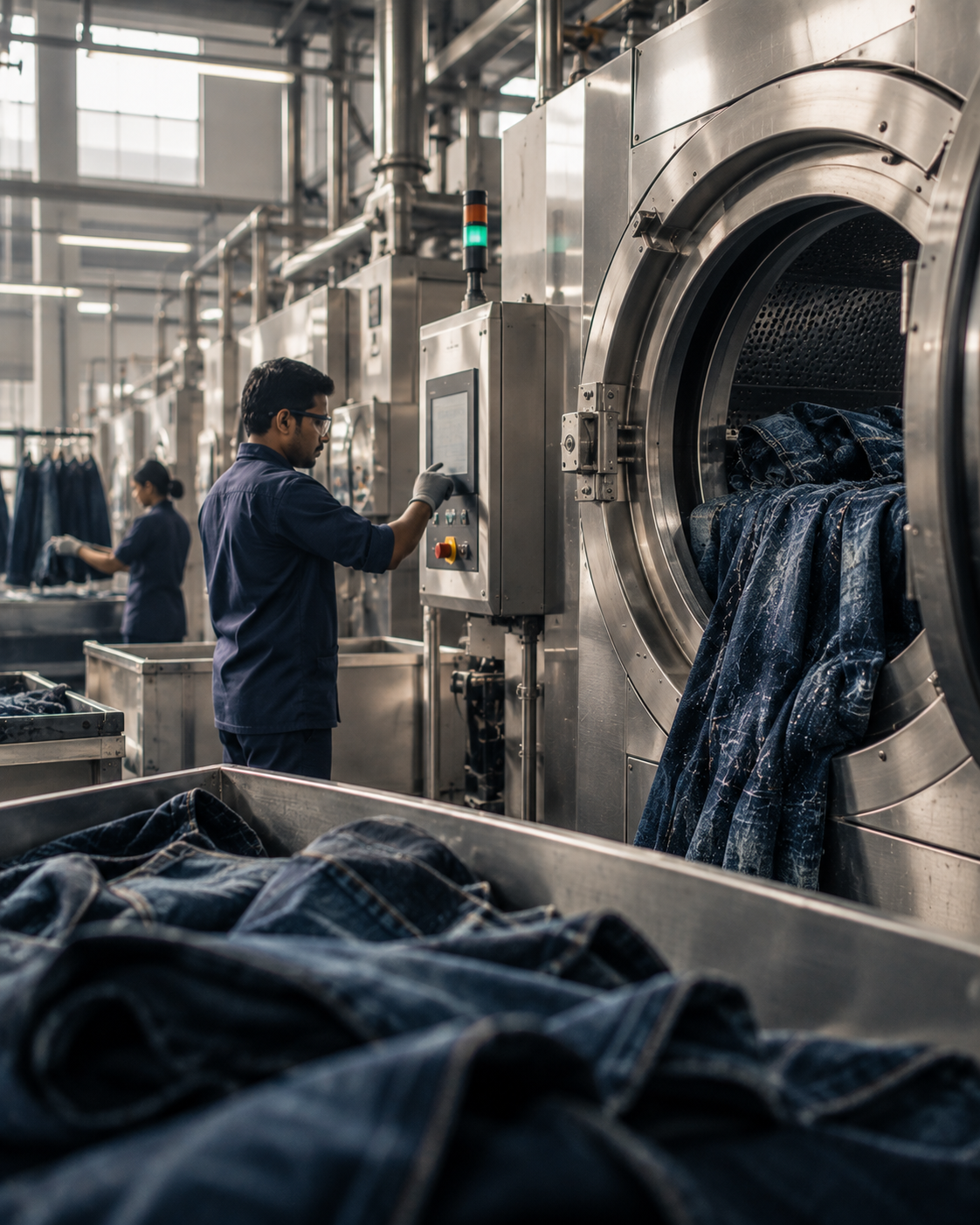 Modern ozone denim washing process