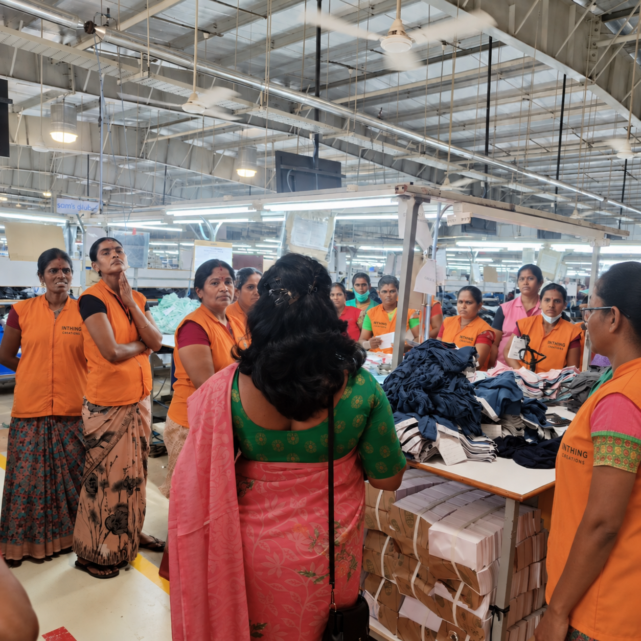 Garment workers collaborating